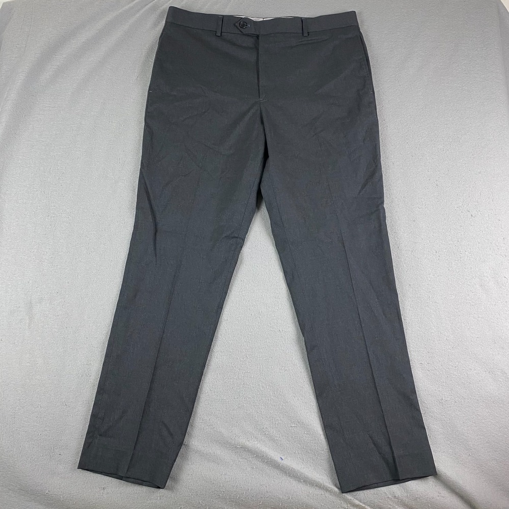 Brooks Brothers 1818 Classic mens Pants 36x31 Wool Dress Charcoal Grey Flat
